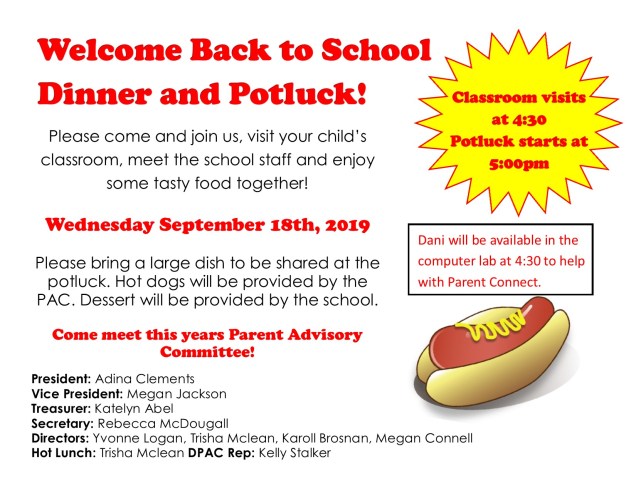 Welcome Back to School Dinner 2019