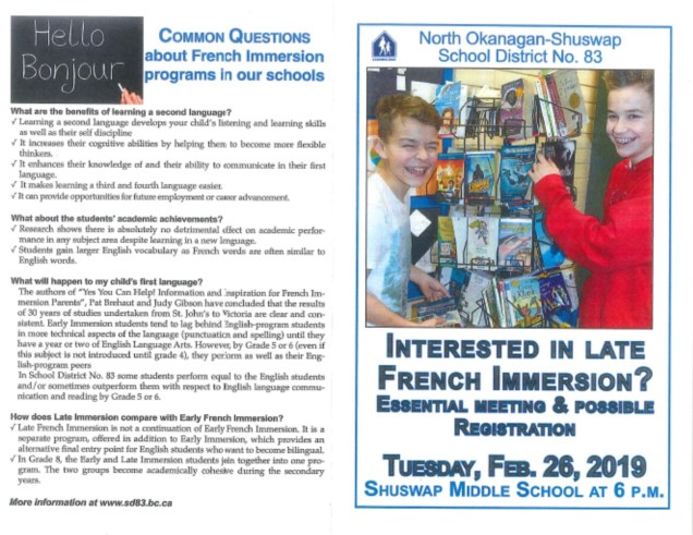 late french immersion flier