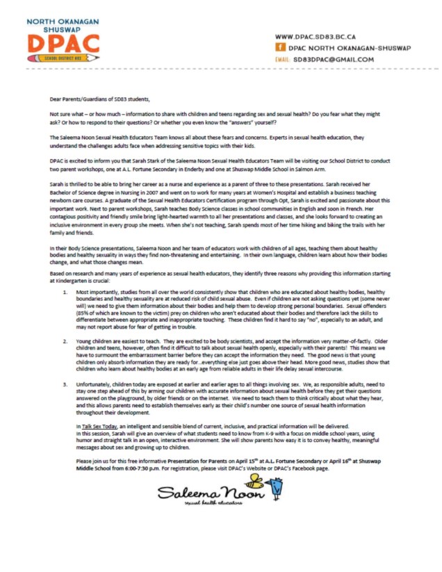 Talk Sex Today Parent Workshop