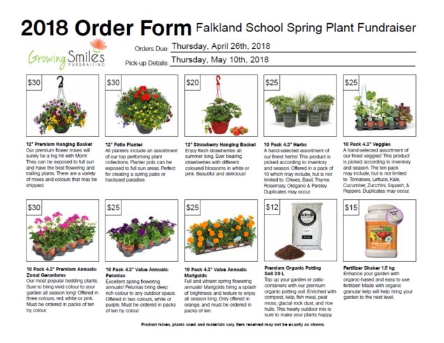 2018 Order Information